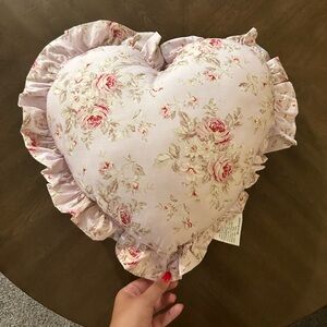 Shabby chic pillow heart shaped love shack fancy inspired.